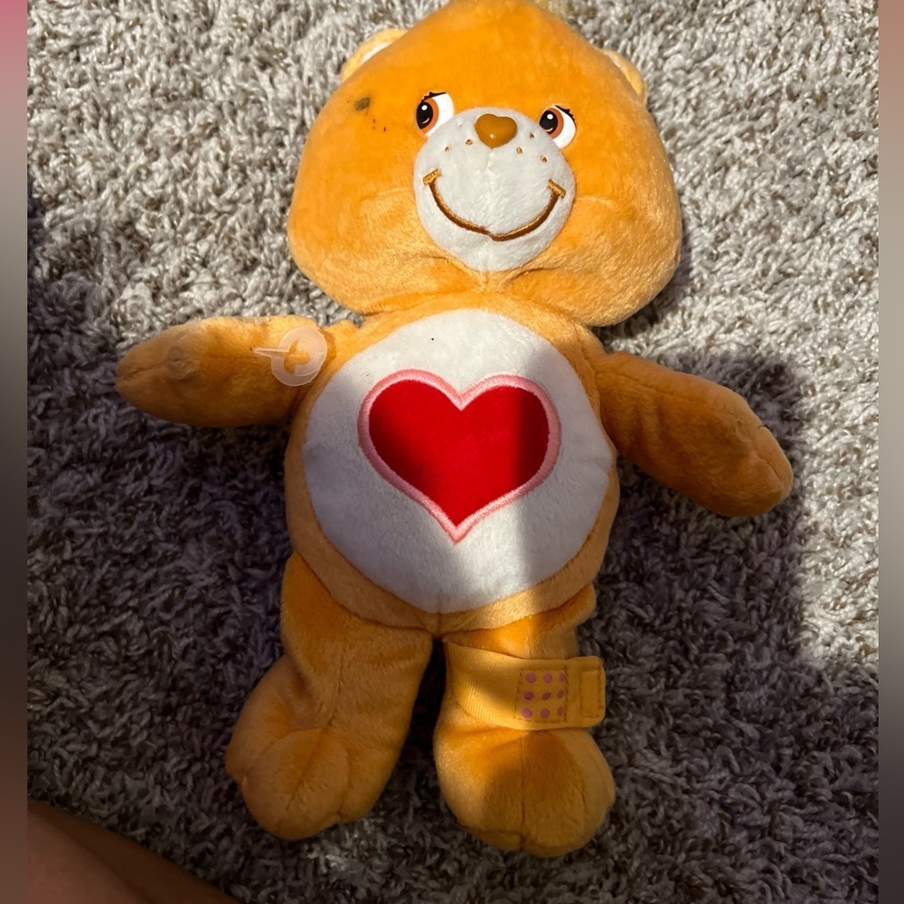 2004 CARE BEARS 12" Tenderheart Get Well Bear Plush Animal Tested And Working
